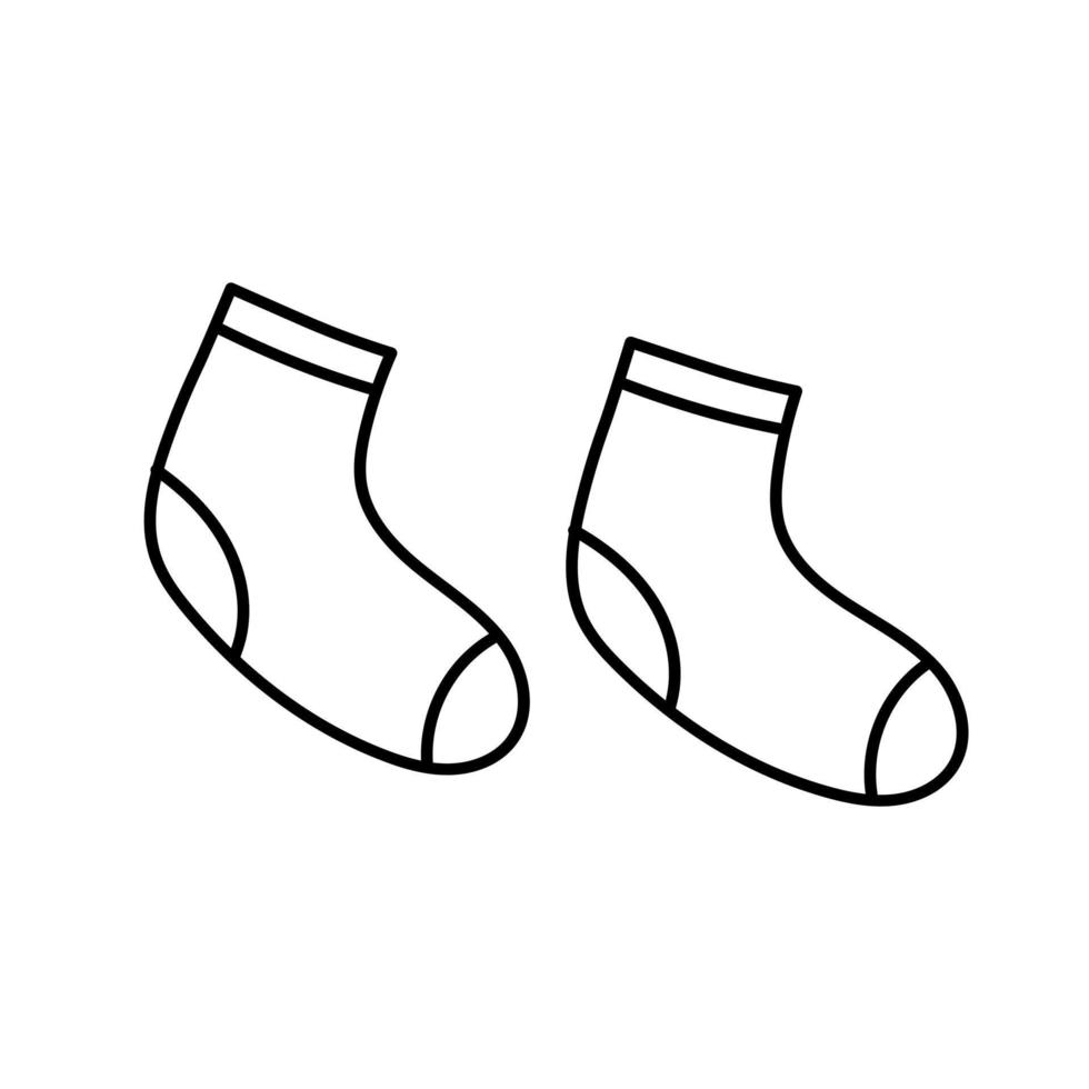Illustration with a baby sock on a white isolated background. Vector clip art in doodle style for a children's store, website, postcard or poster