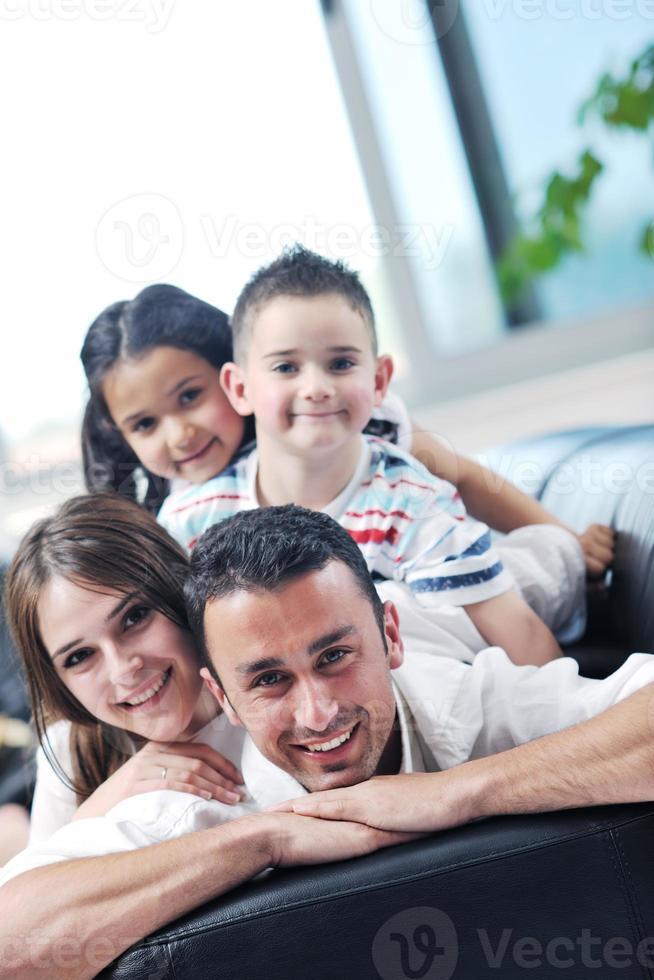 young family at home photo