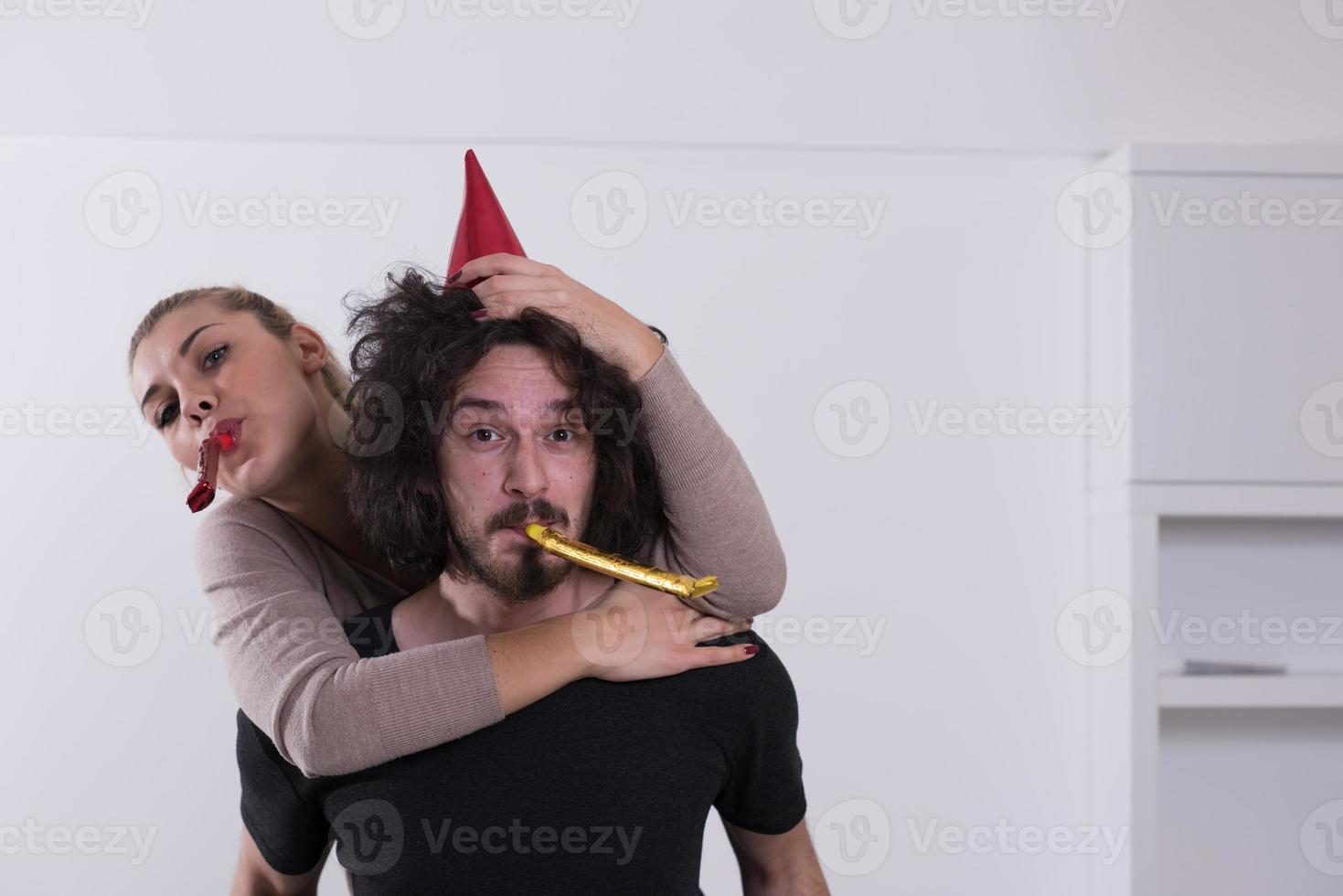 romantic couple celebrating photo