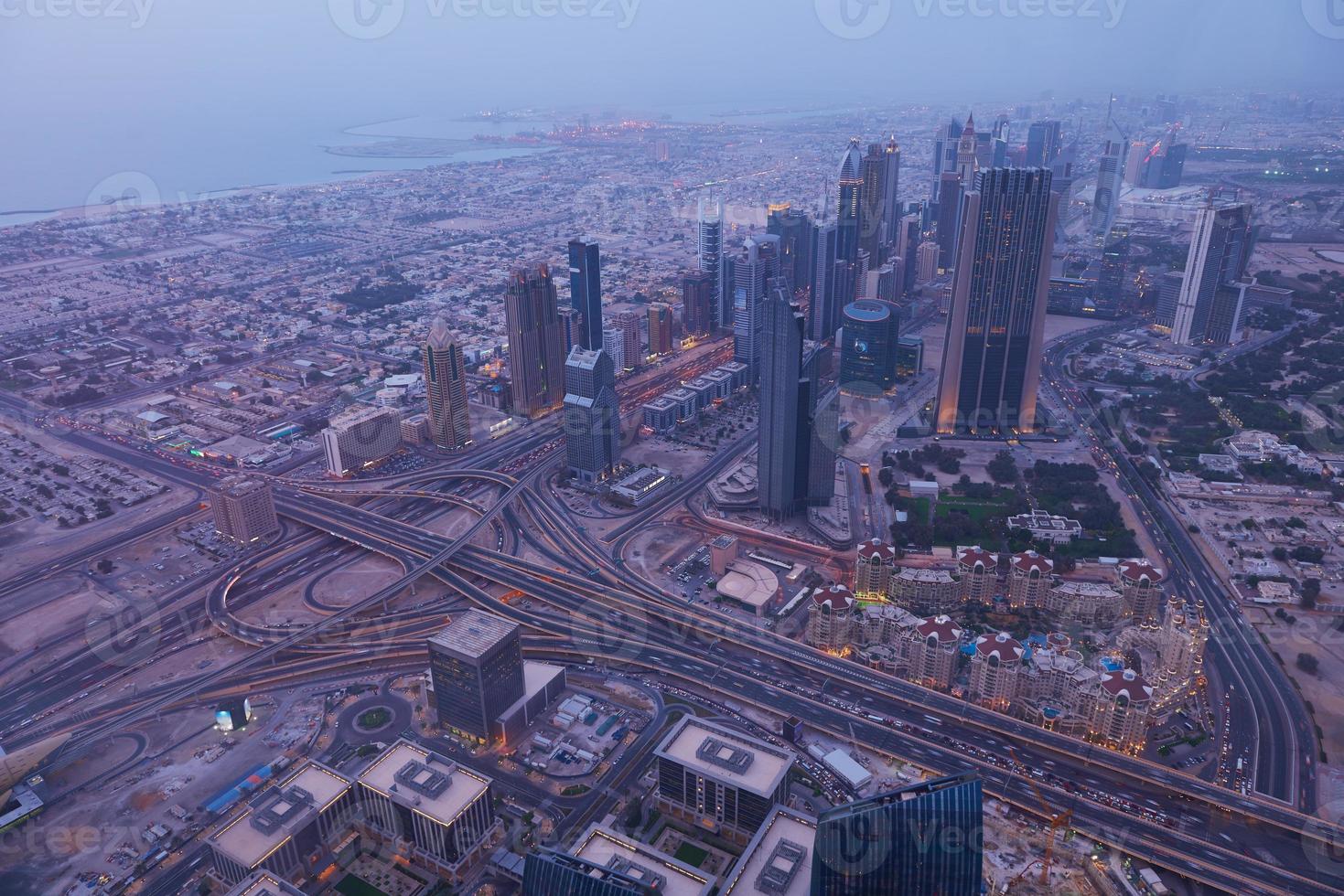 Dubai night skyline photo