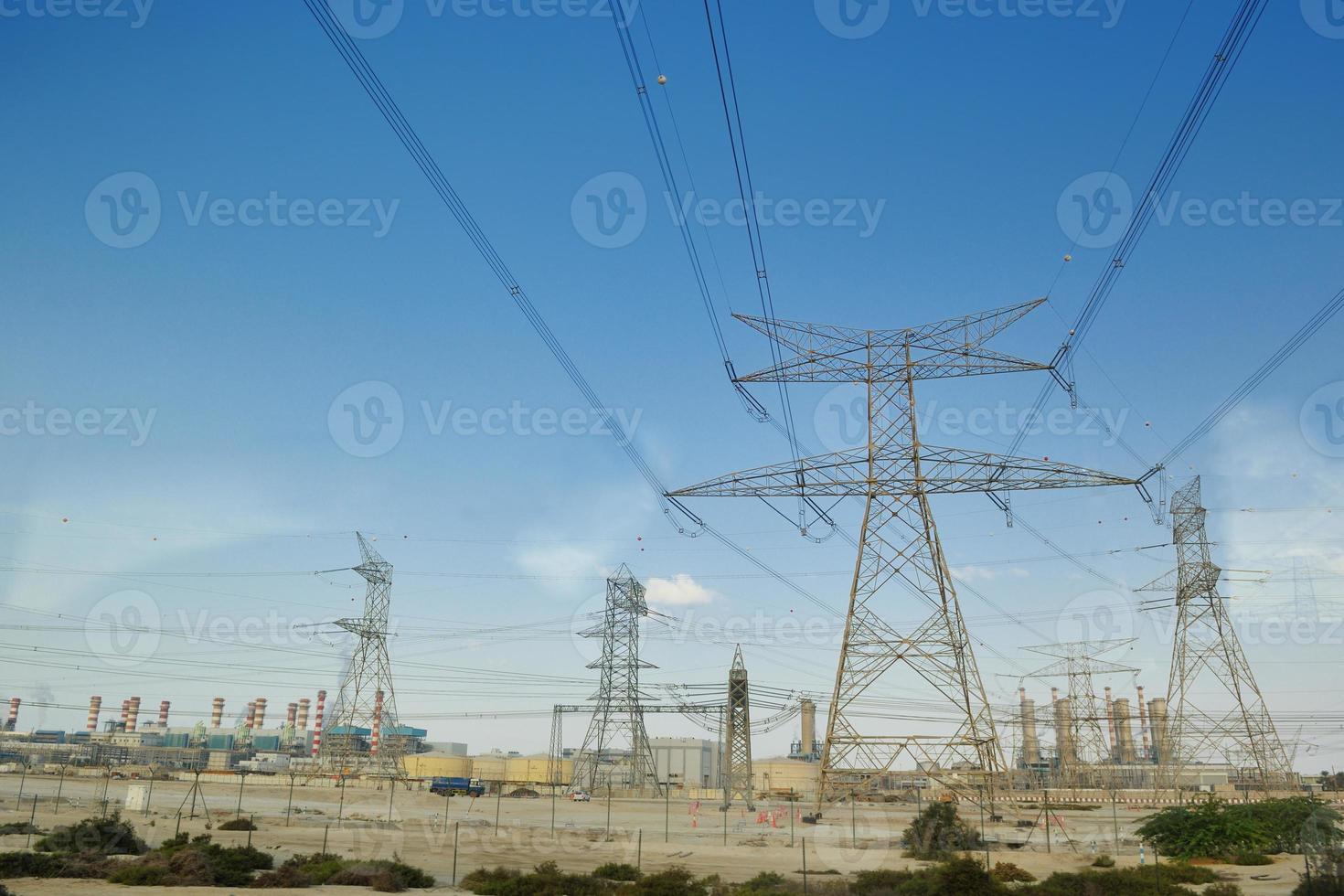 Electrical power lines and towers photo