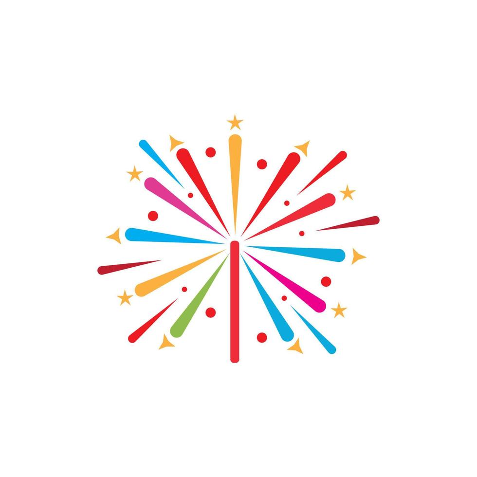 Firework vector icon illustration design template