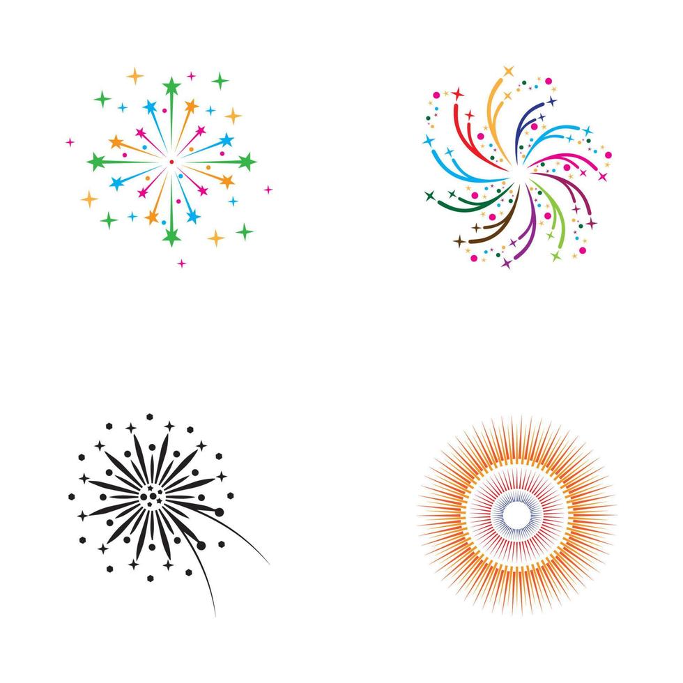 plantilla de diseño de ilustración de icono de vector de fuegos artificiales