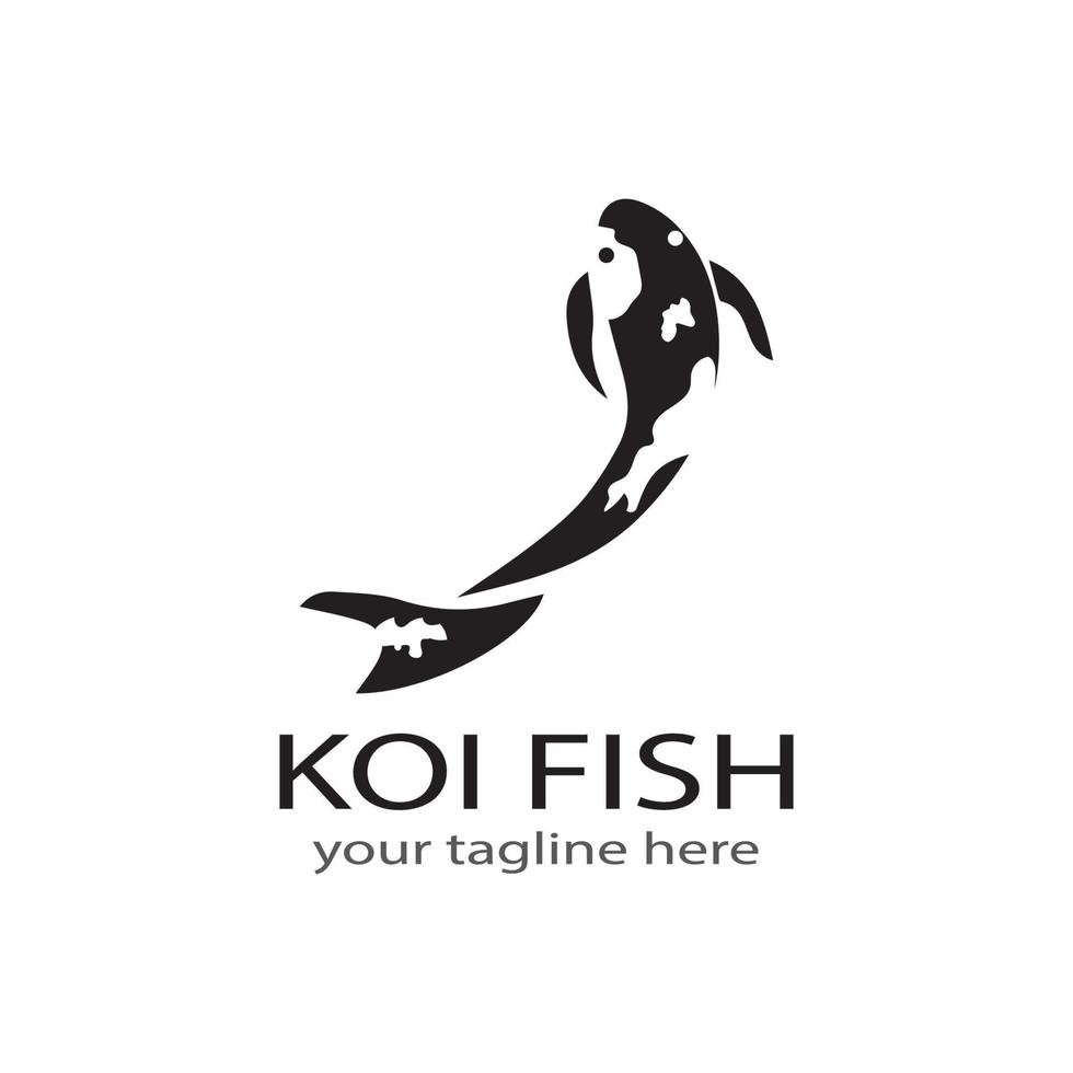 plantilla de vector de logotipo y símbolos de animales de peces koi