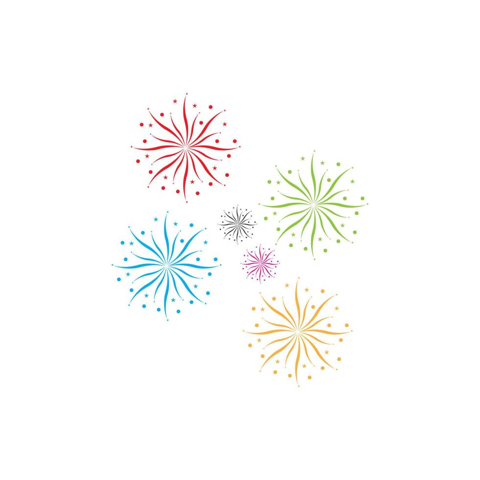 Firework vector icon illustration design template