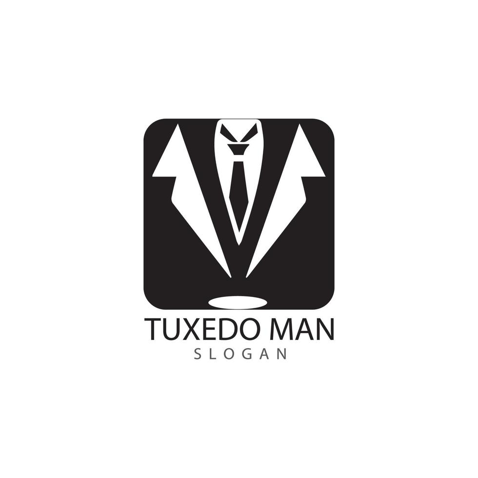 Tuxedo man logo design vector template