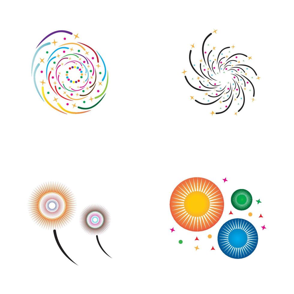 Firework vector icon illustration design template