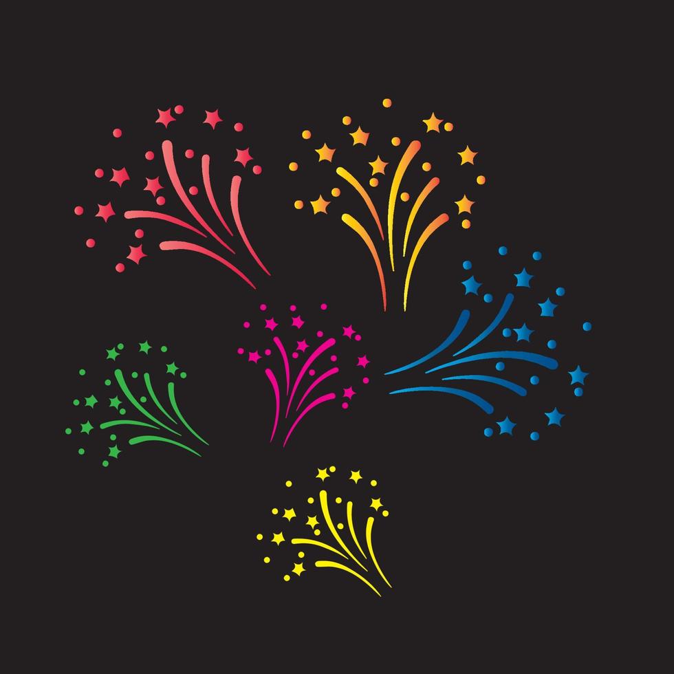 Firework vector icon illustration design template