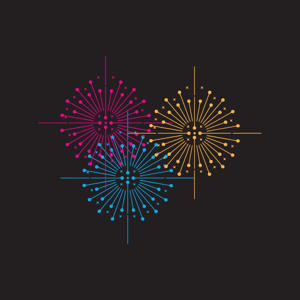 Firework vector icon illustration design template