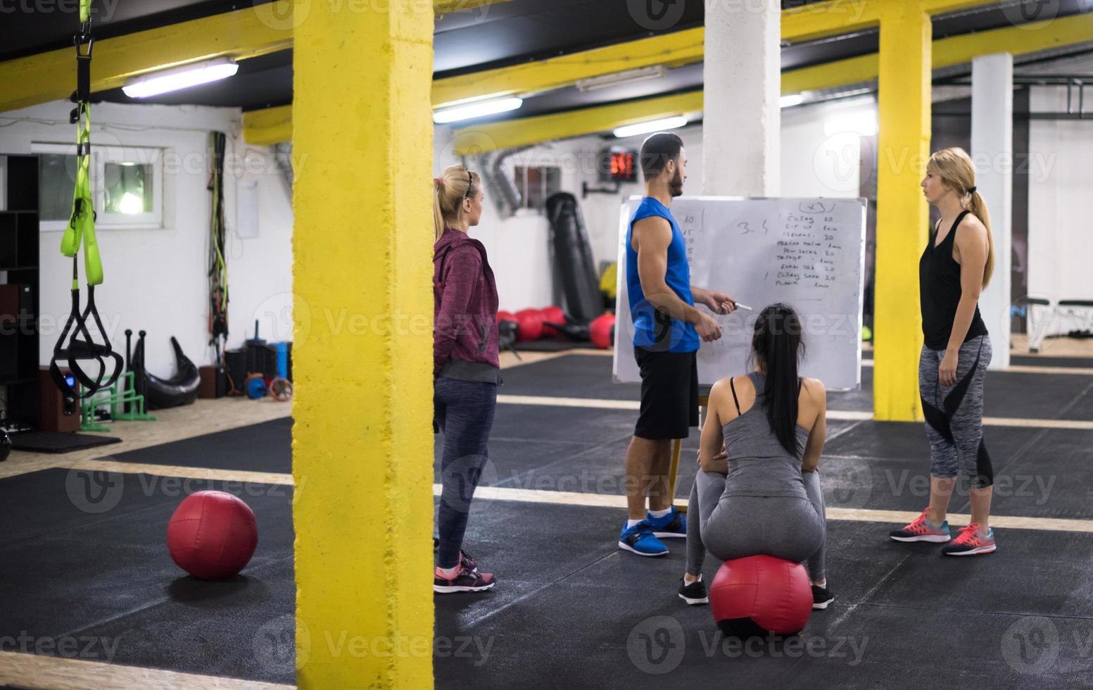 athletes getting instructions from trainer photo