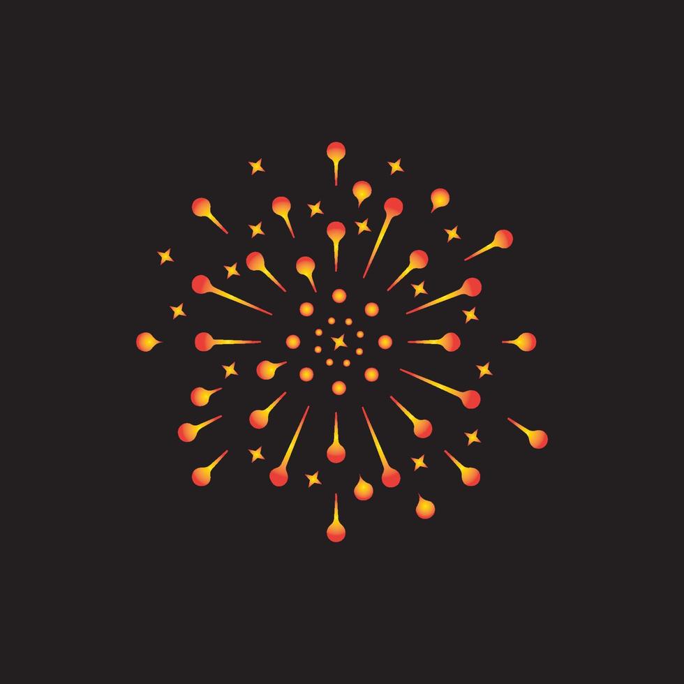 plantilla de diseño de ilustración de icono de vector de fuegos artificiales