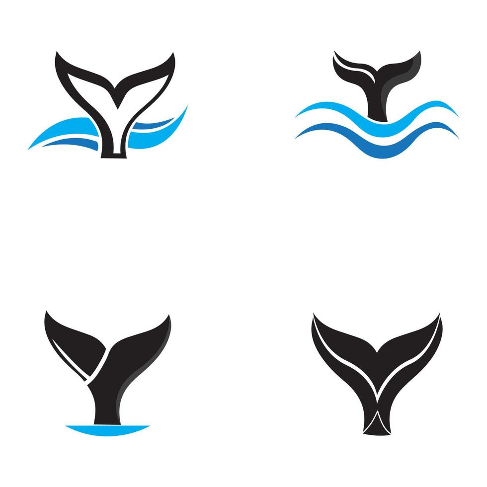ilustración de vector de icono de cola de ballena