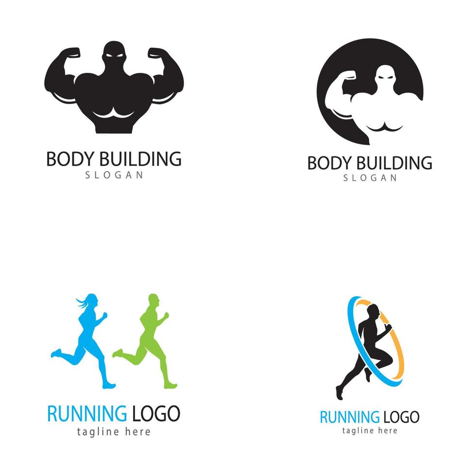 objetos vectoriales e iconos para la etiqueta deportiva insignia de gimnasio diseño de logotipo de fitness vector