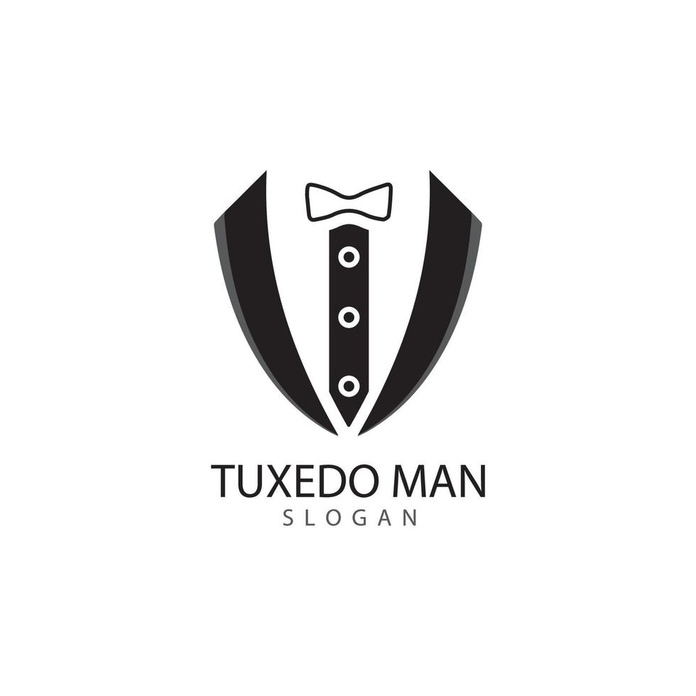 plantilla de vector de diseño de logotipo de hombre de esmoquin