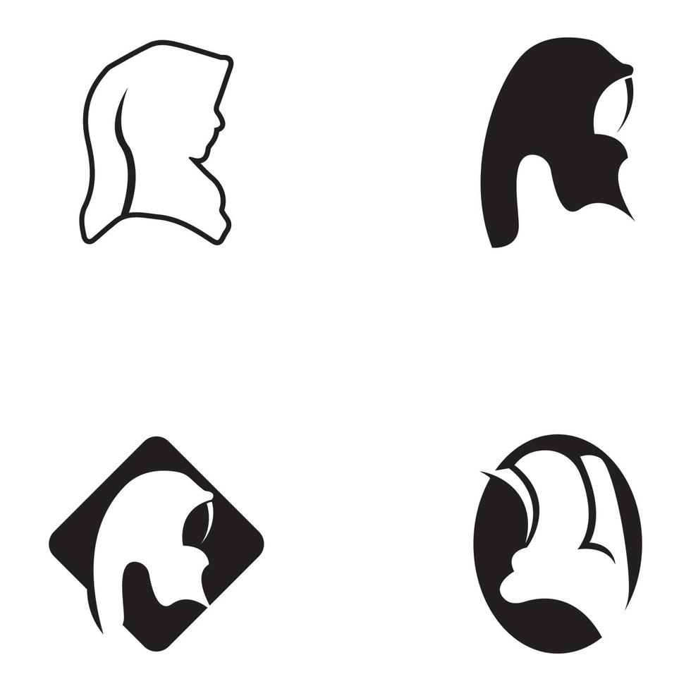 Muslimah hijab Logo template vector illustration design