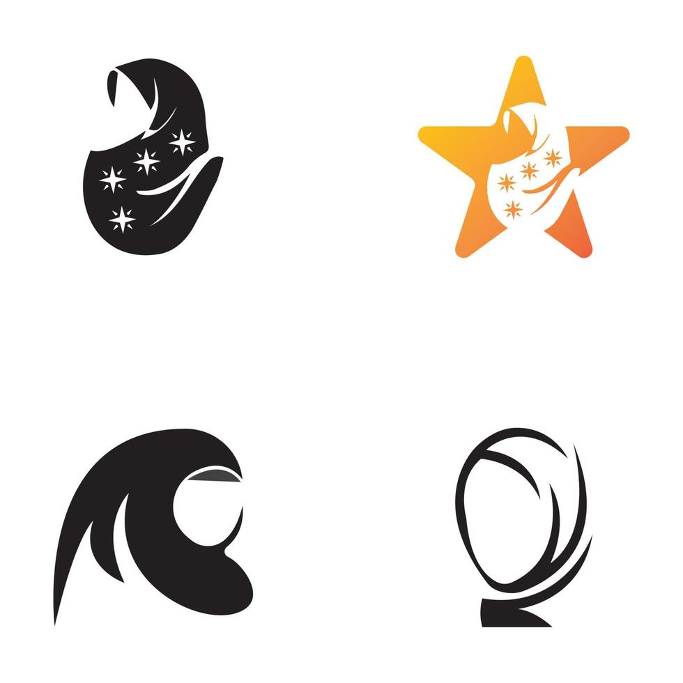 Muslimah hijab Logo template vector illustration design
