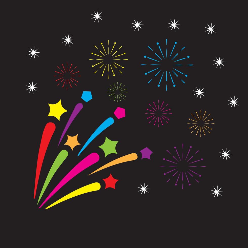 Firework vector icon illustration design template