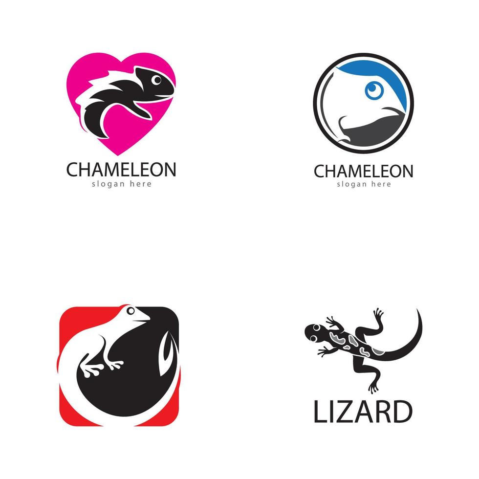 Lizard Chameleon Gecko animall logo and symbol vector illustration