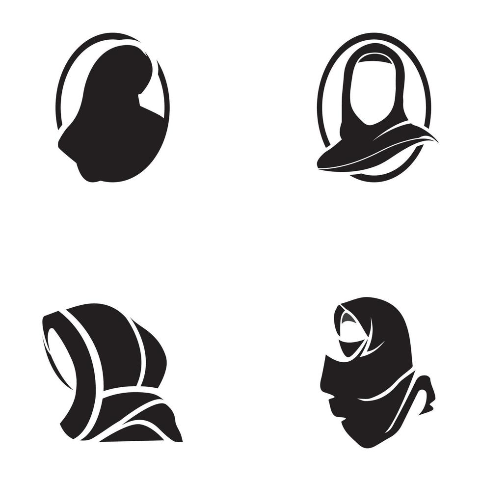 Muslimah hijab Logo template vector illustration design