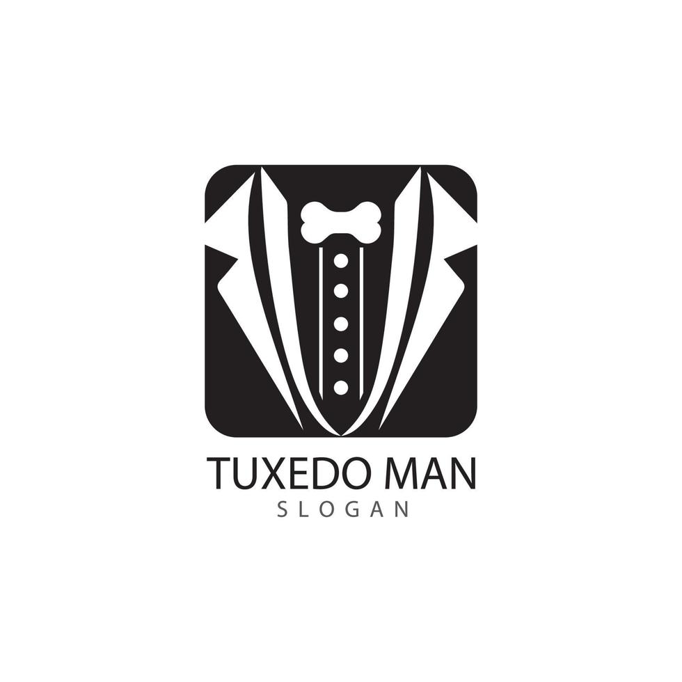 plantilla de vector de diseño de logotipo de hombre de esmoquin