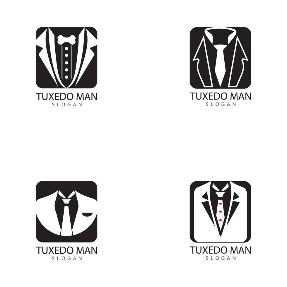 Tuxedo man logo design vector template