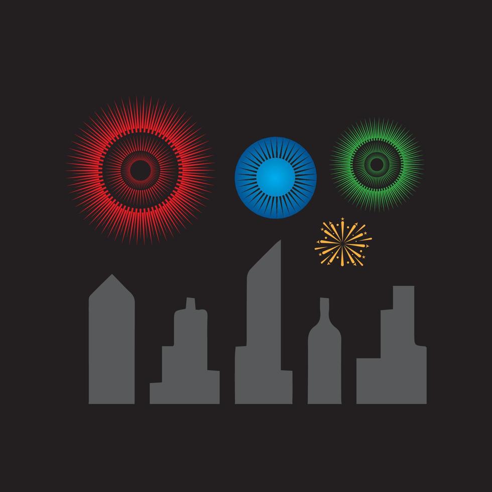 Firework vector icon illustration design template