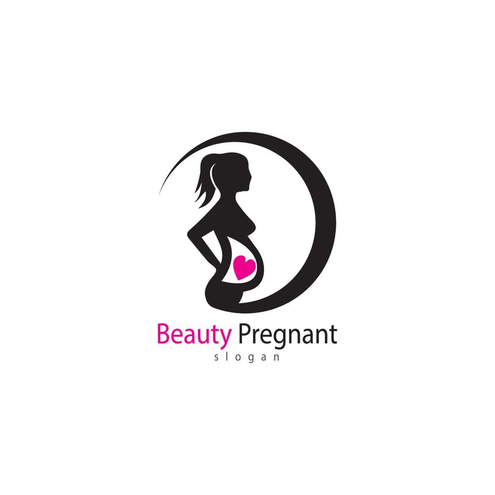 embarazada, logotipo, plantilla, vector, icono, ilustración, diseño vector