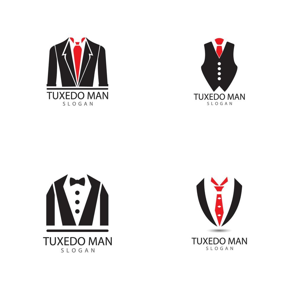 Tuxedo man logo design vector template