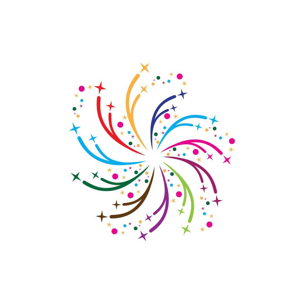 Firework vector icon illustration design template