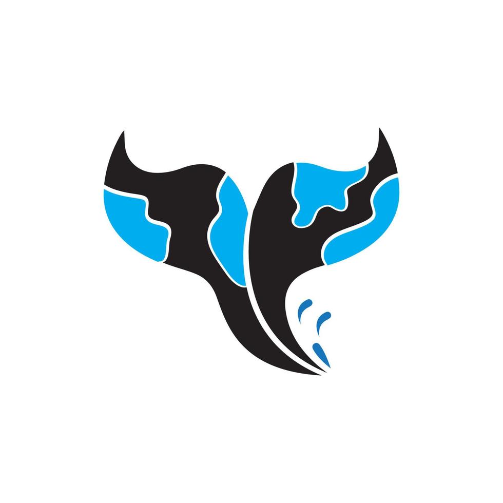 ilustración de vector de icono de cola de ballena