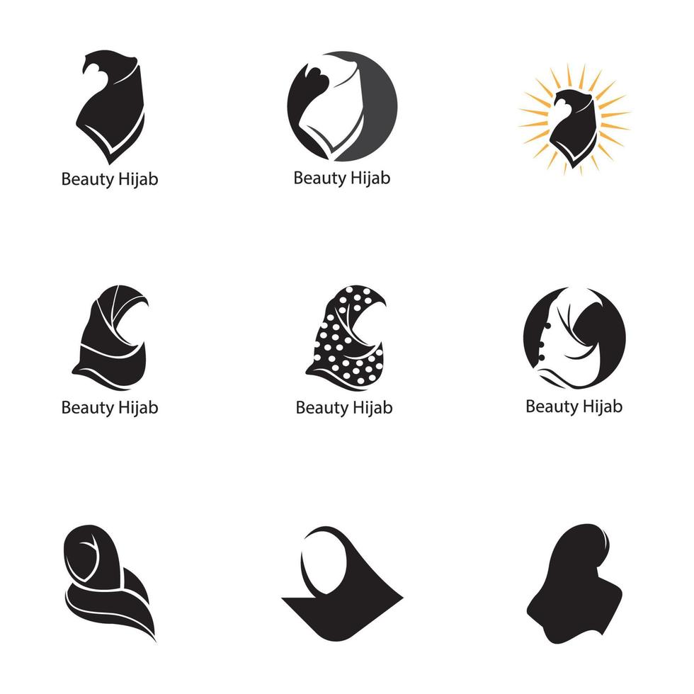 Muslimah hijab Logo template vector illustration design