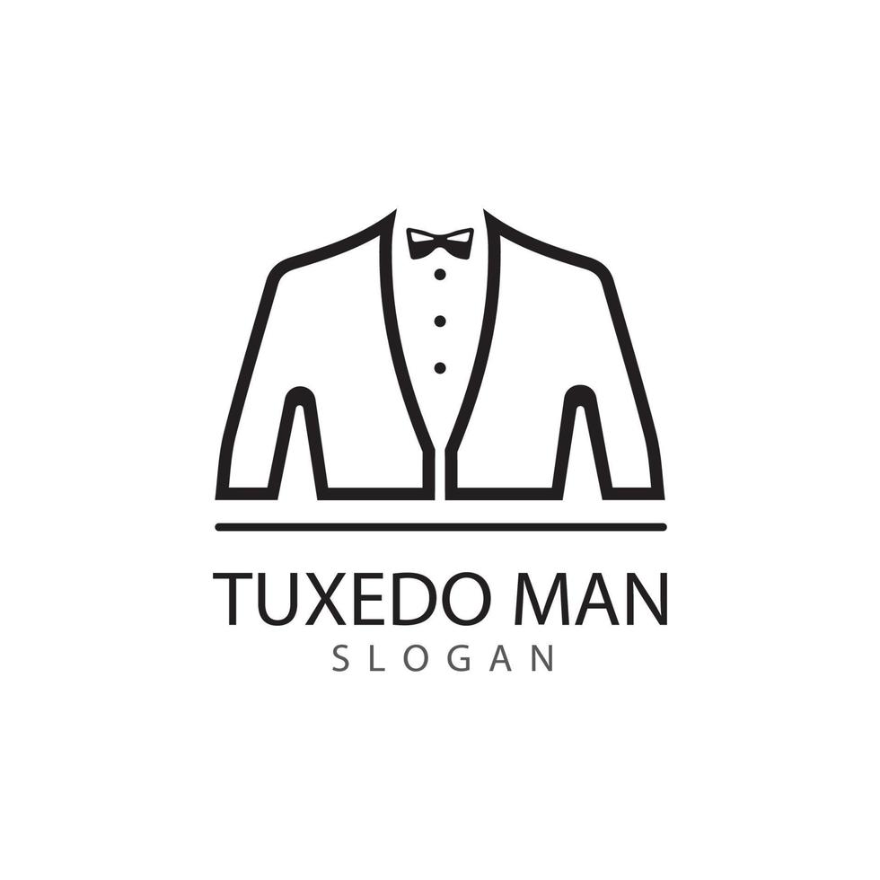 Tuxedo man logo design vector template