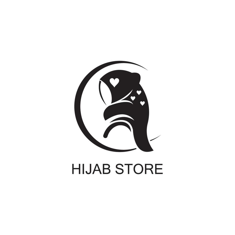 Muslimah hijab logo plantilla diseño ilustración vectorial vector