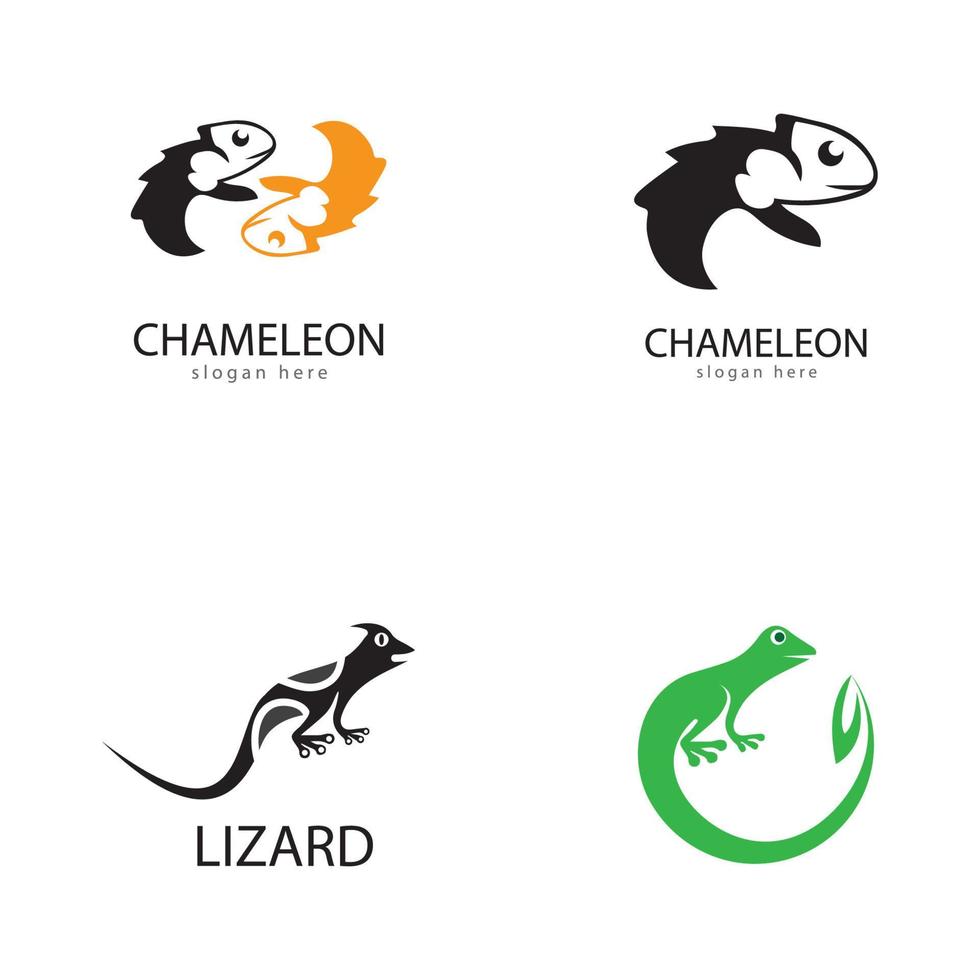 lagarto camaleón gecko animall logo y símbolo vector ilustración