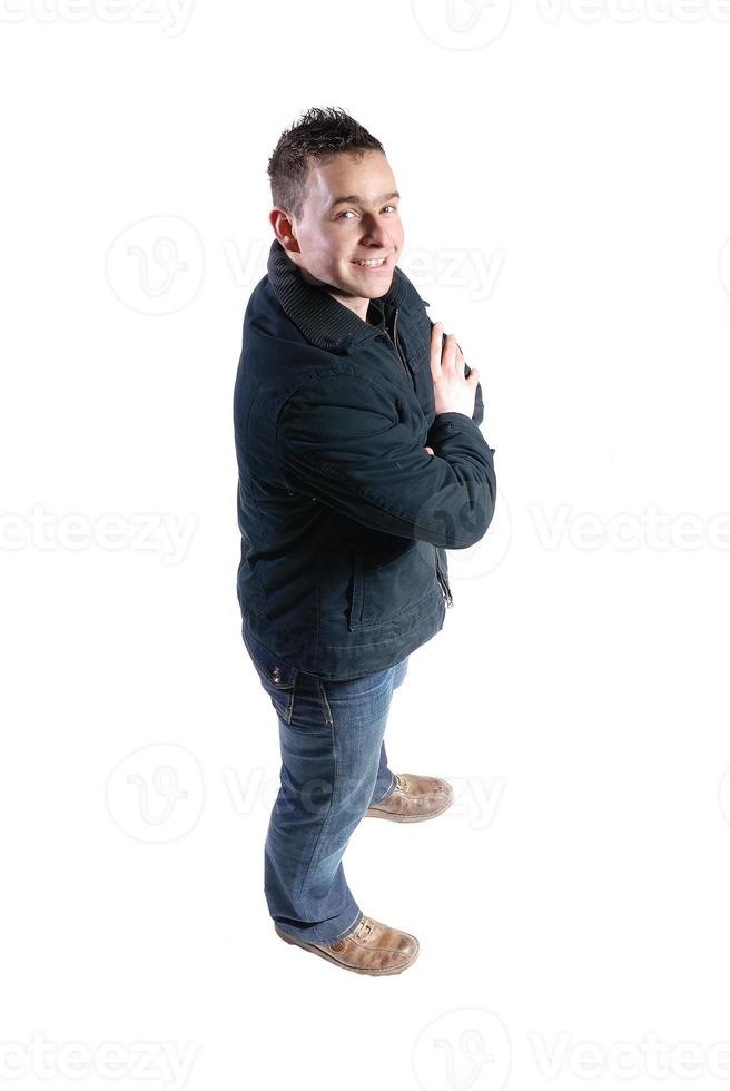 Casual friendly man isolated over a white background photo