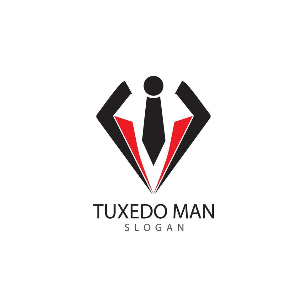 Tuxedo man logo design vector template