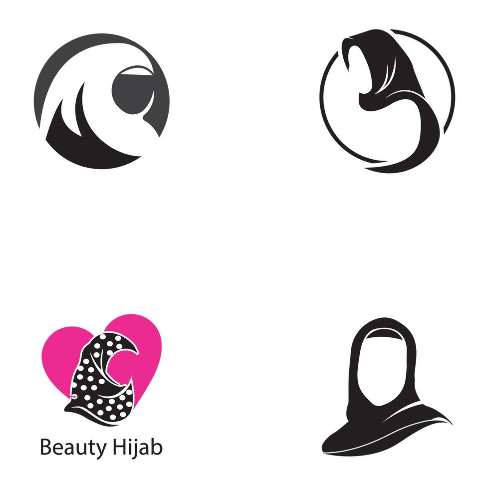 Muslimah hijab Logo template vector illustration design