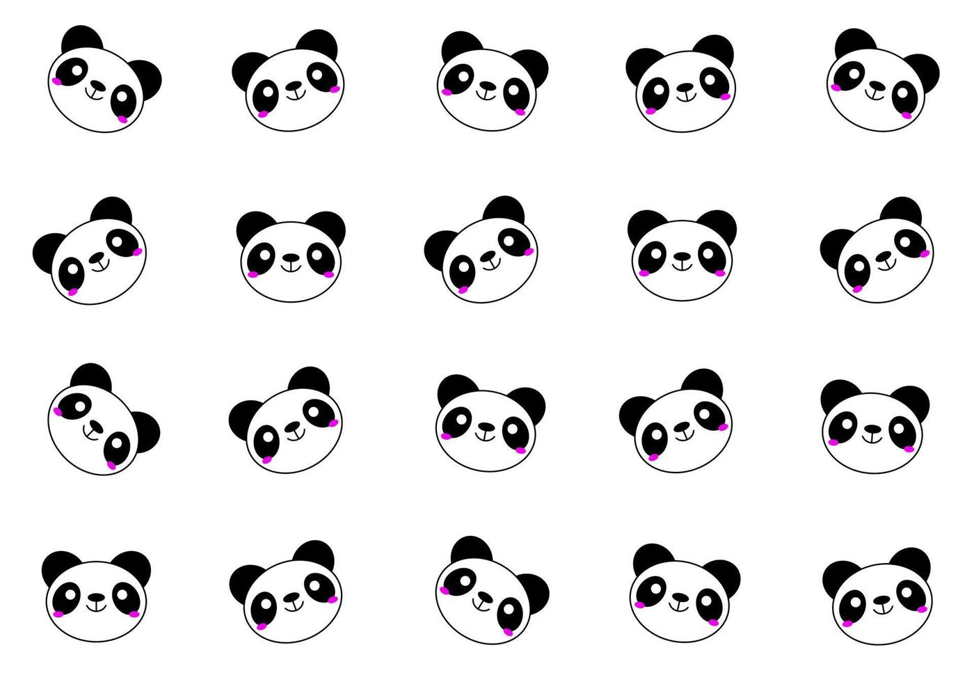 Panda pattern cute animal vector.eps vector