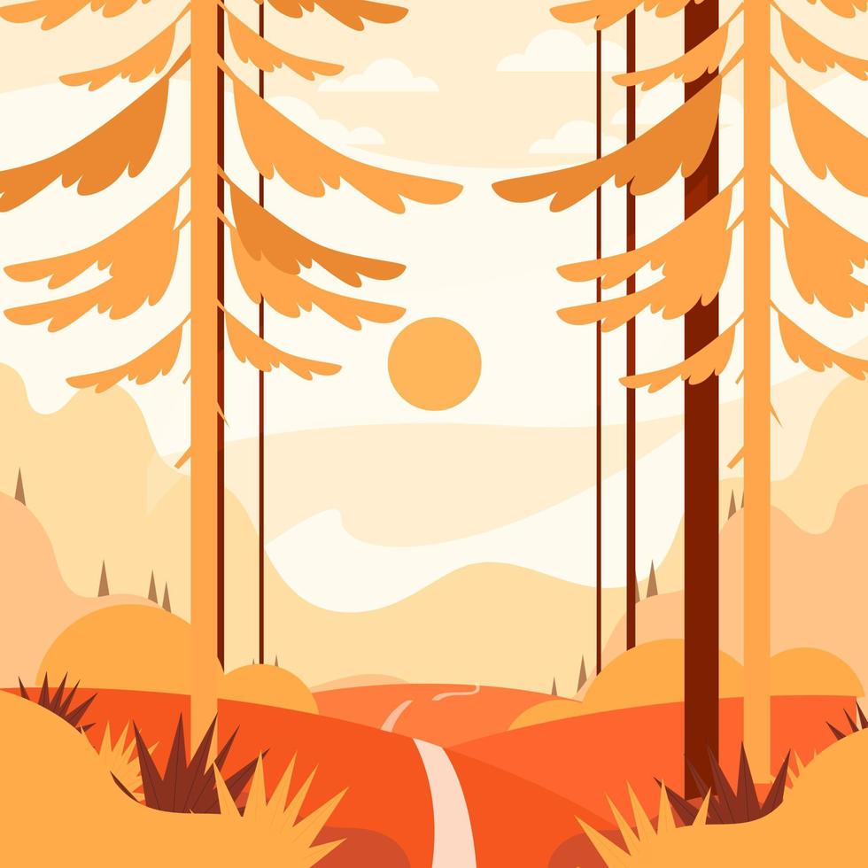 Sunrise painting flat colored classic design vector
