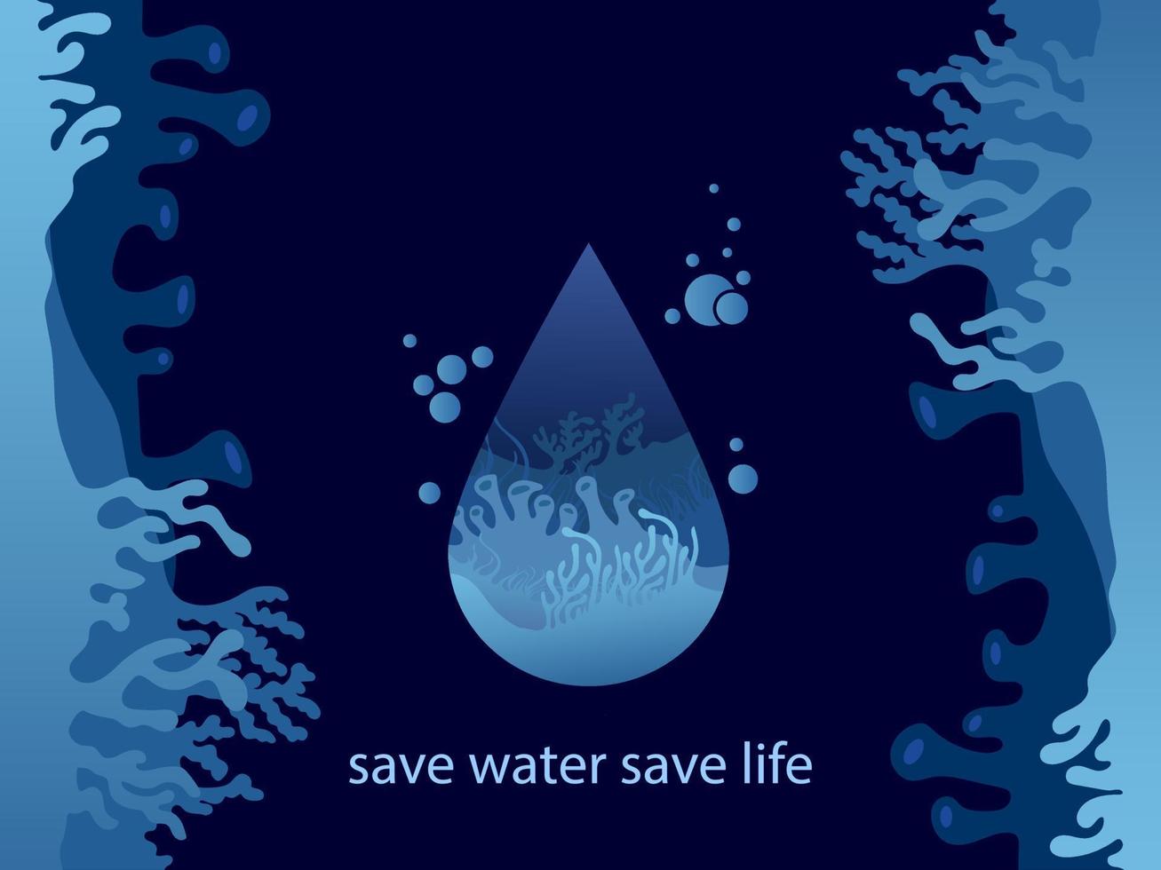 Underwater life paper style world ocean day vector