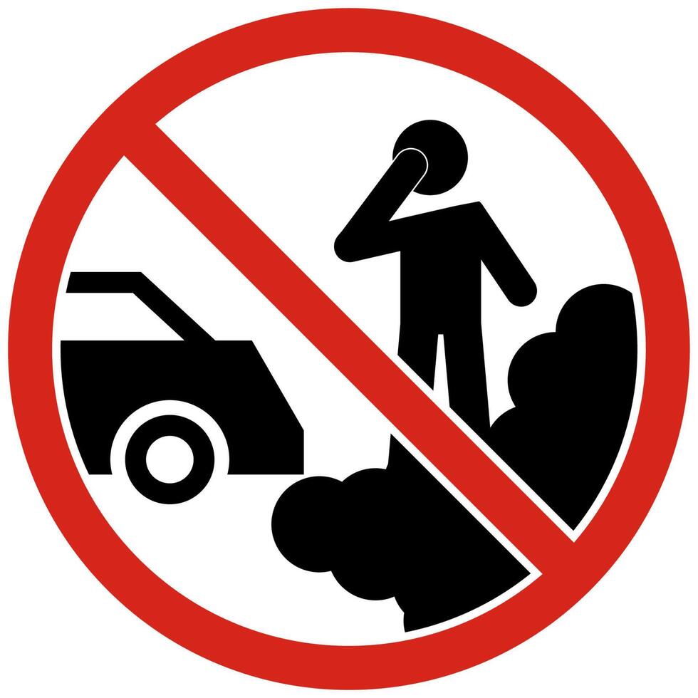 No Idling Turn Off Engine Sign On White Background vector