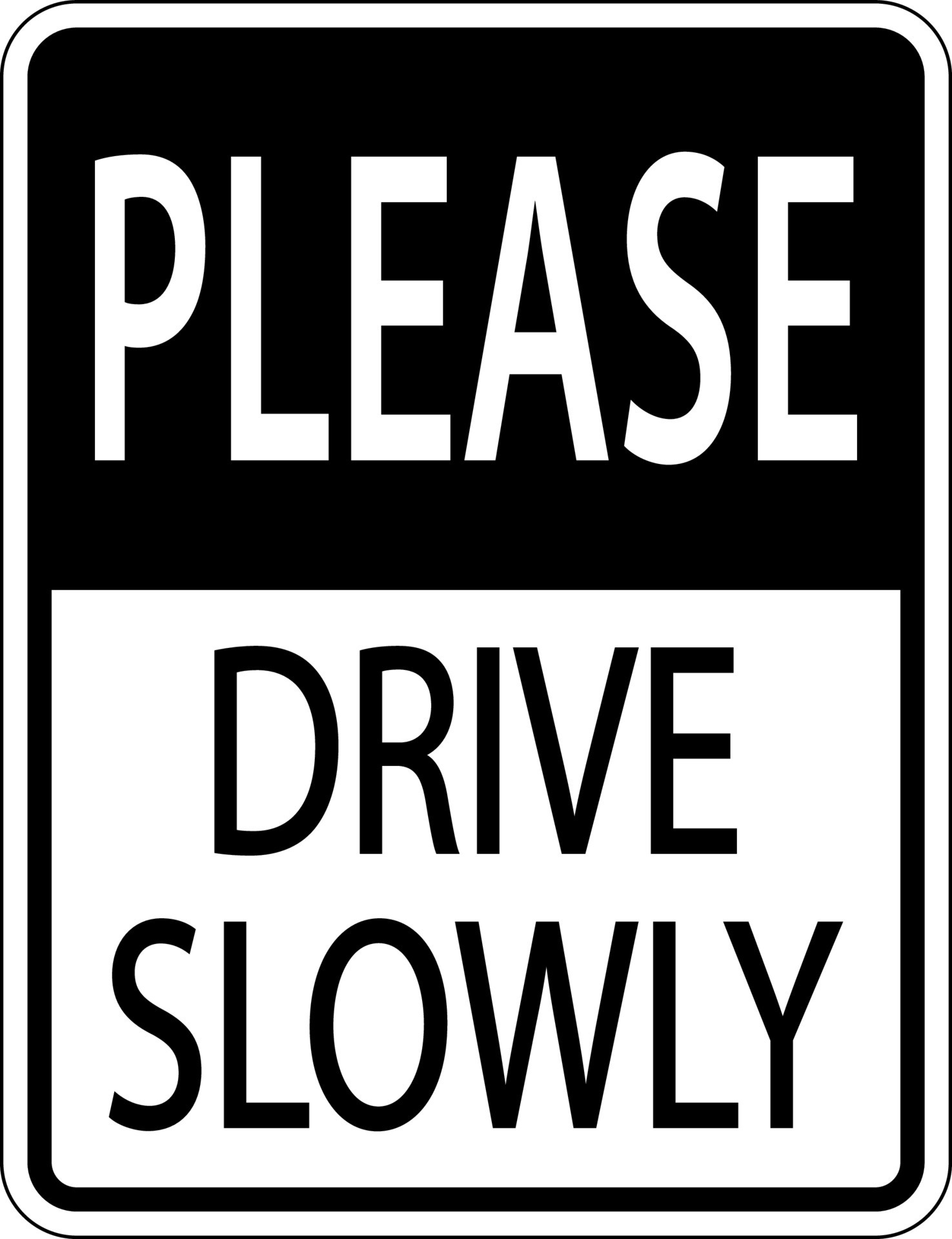 Please Drive Slowly Sign On White Background 11323499 Vector Art at