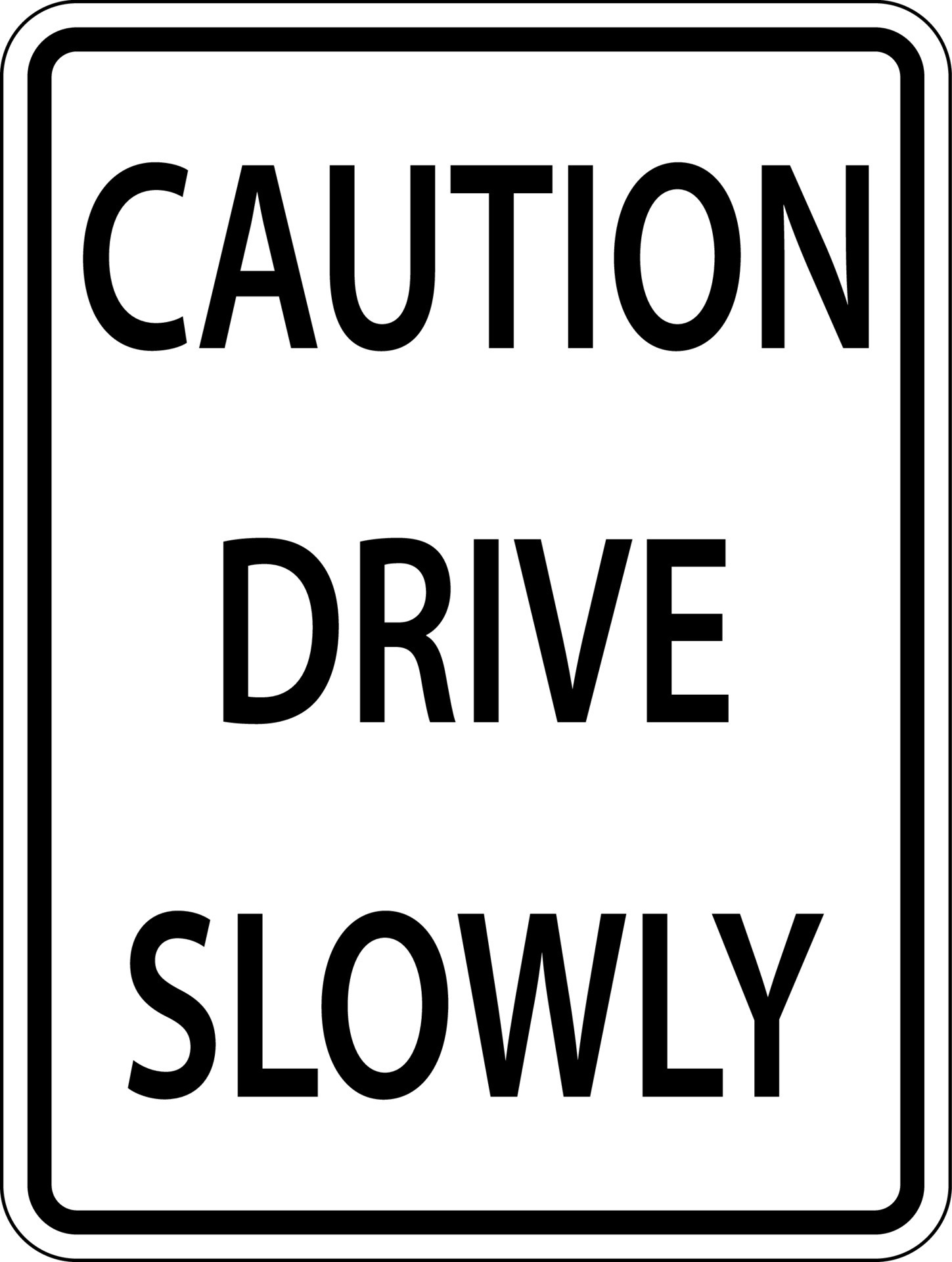 Caution Drive Slowly Sign On White Background 11323503 Vector Art at