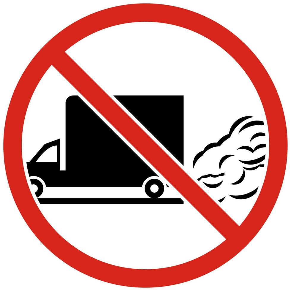 No idling, turn off engine. Prohibition Sign On White Background vector