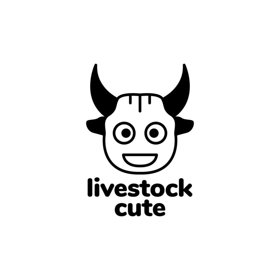 cute smile calves logo design vector