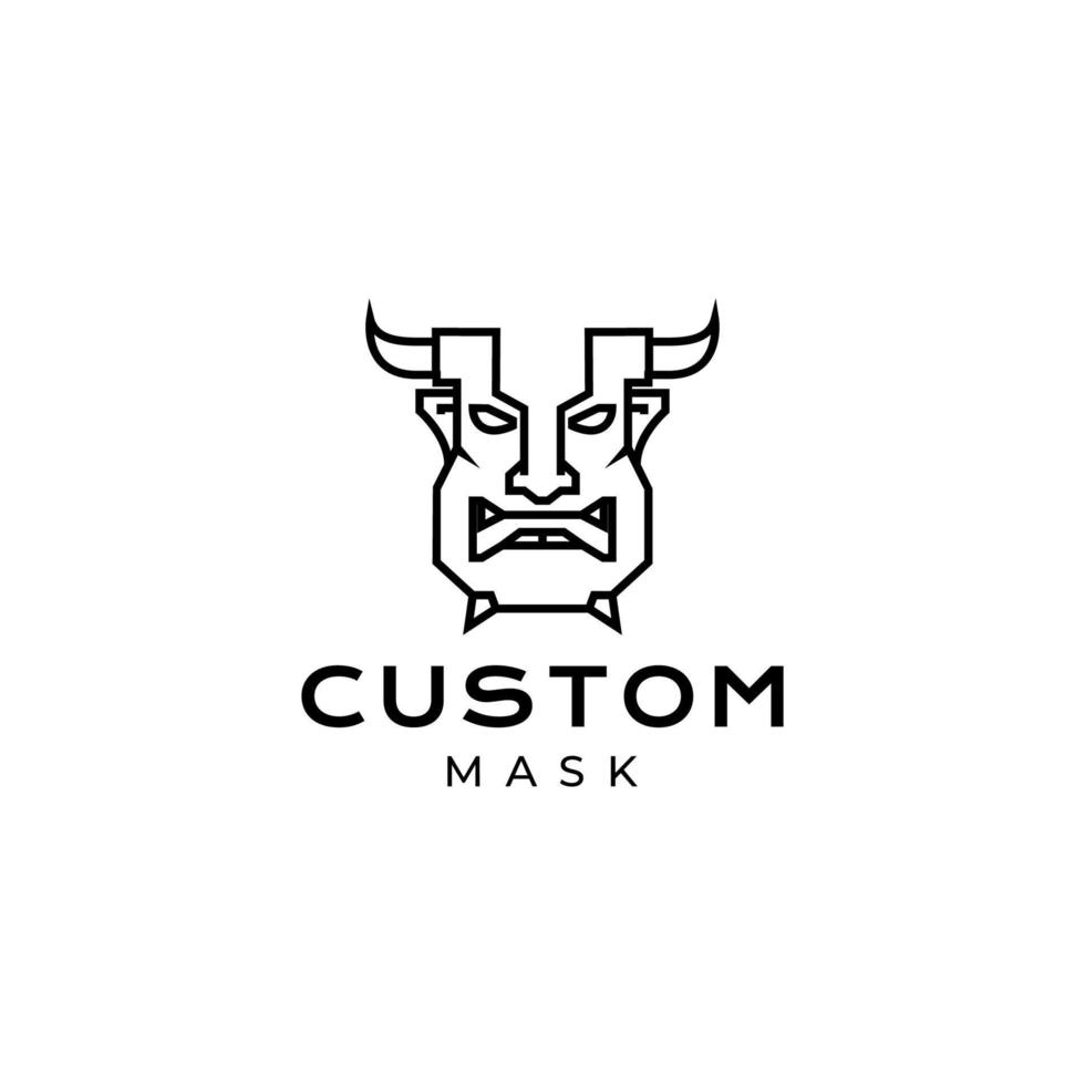evil mask custom logo design vector