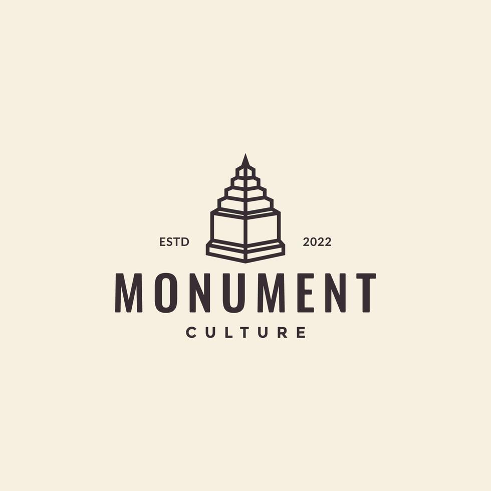hipster monument temple logo design vector