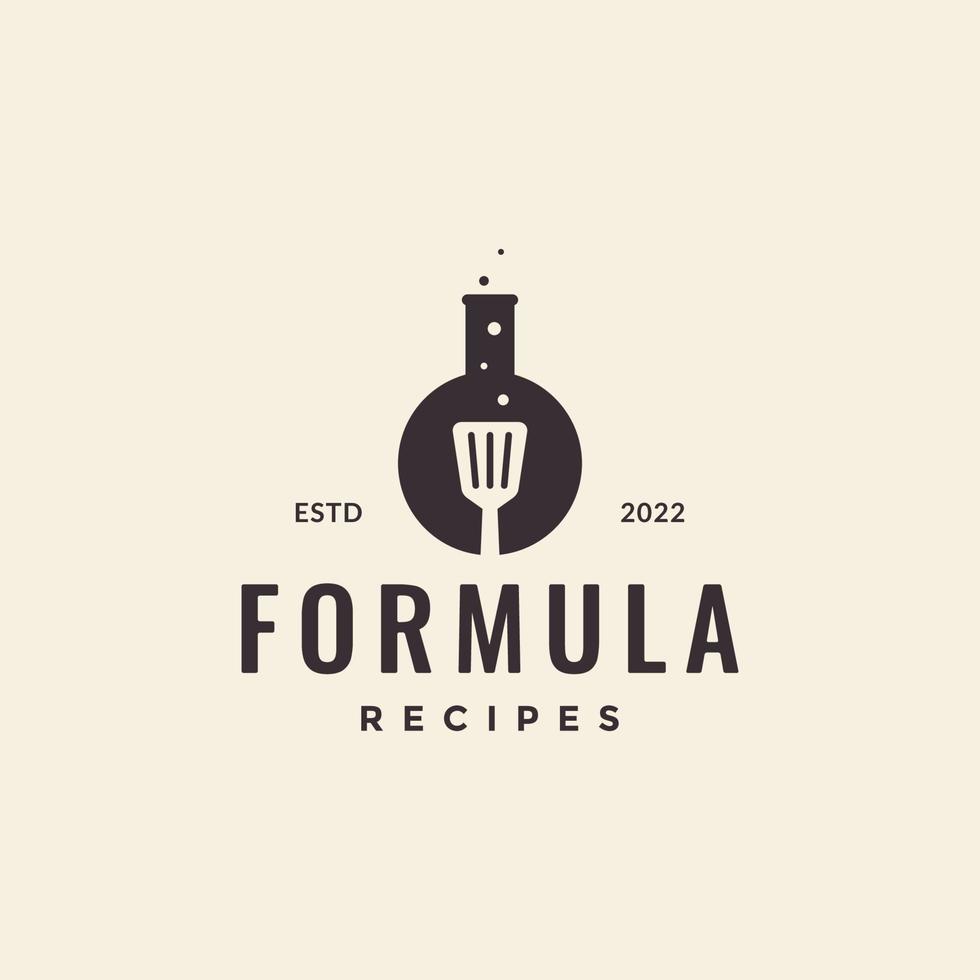 spatula with laboratory recipe logo design vector