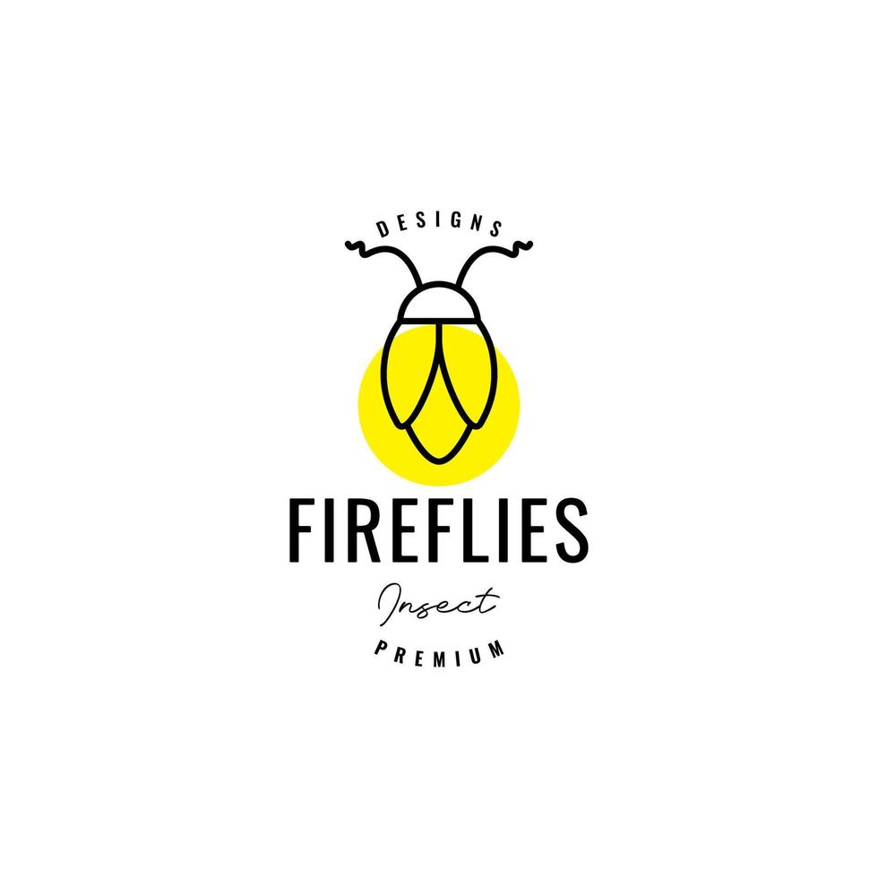 fireflies with lighting abstract logo vector