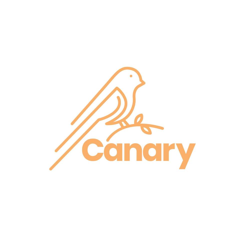 minimal canary bird logo design vector